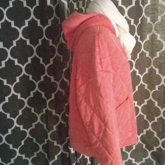 Wild Fable Hooded Diamond Quilted Jacket Coat Faded Coral unisex nwt size M - Picture 6 of 9